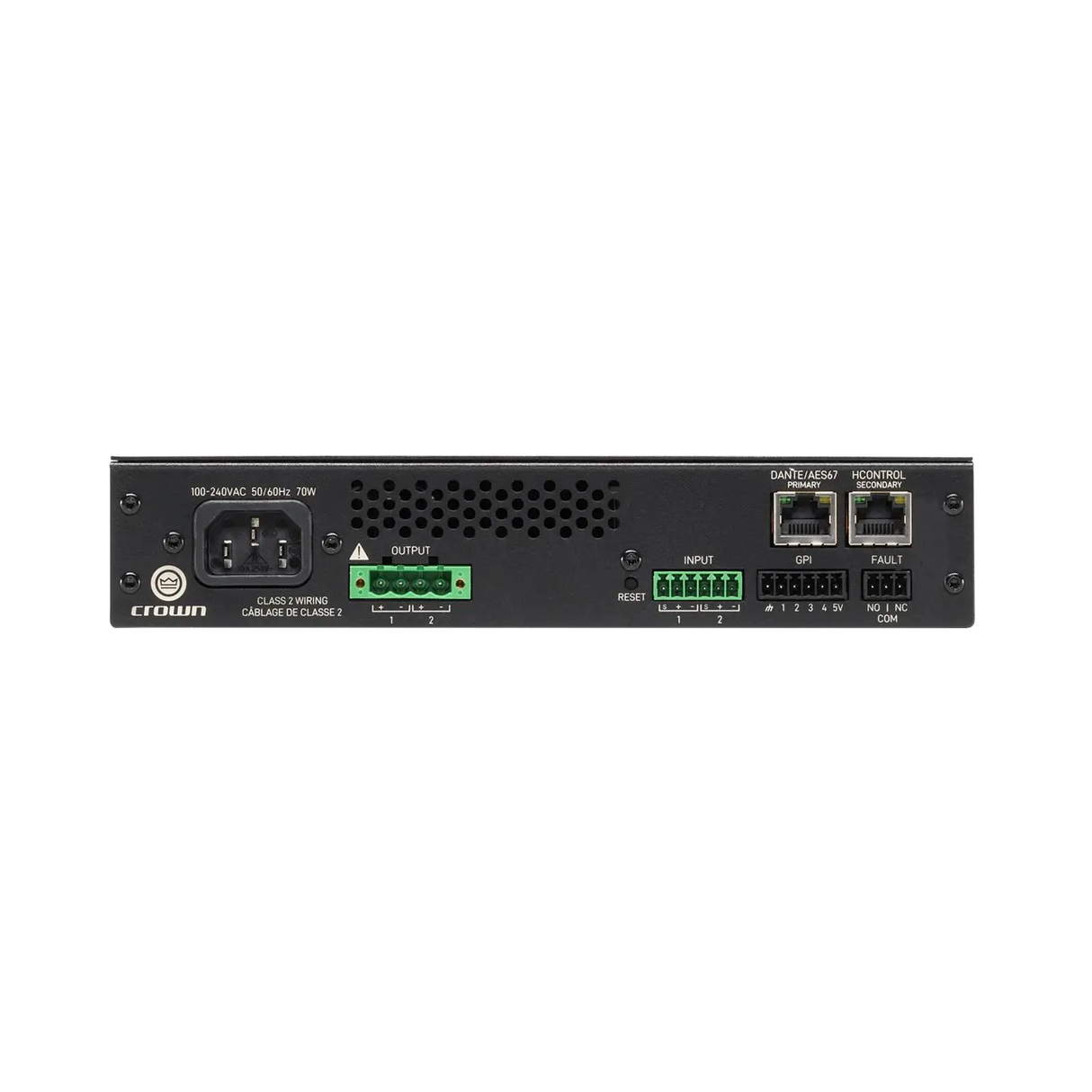 Crown CTD-2125 – 2-Channel 125W Dante Installed Amplifier - rear