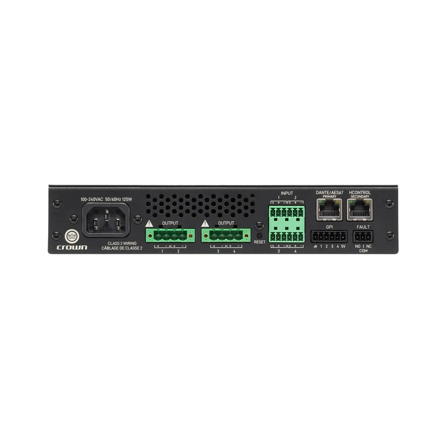 Crown CTD-4125 – 4-Channel 125W Dante Installed Amplifier - rear