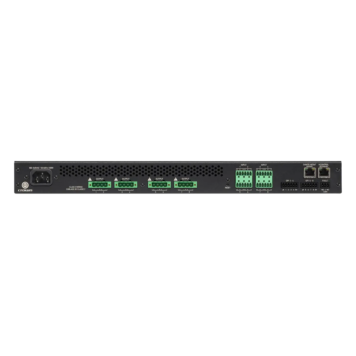 Crown CTD-8125 – 8-Channel 125W Dante Installed Amplifier - rear