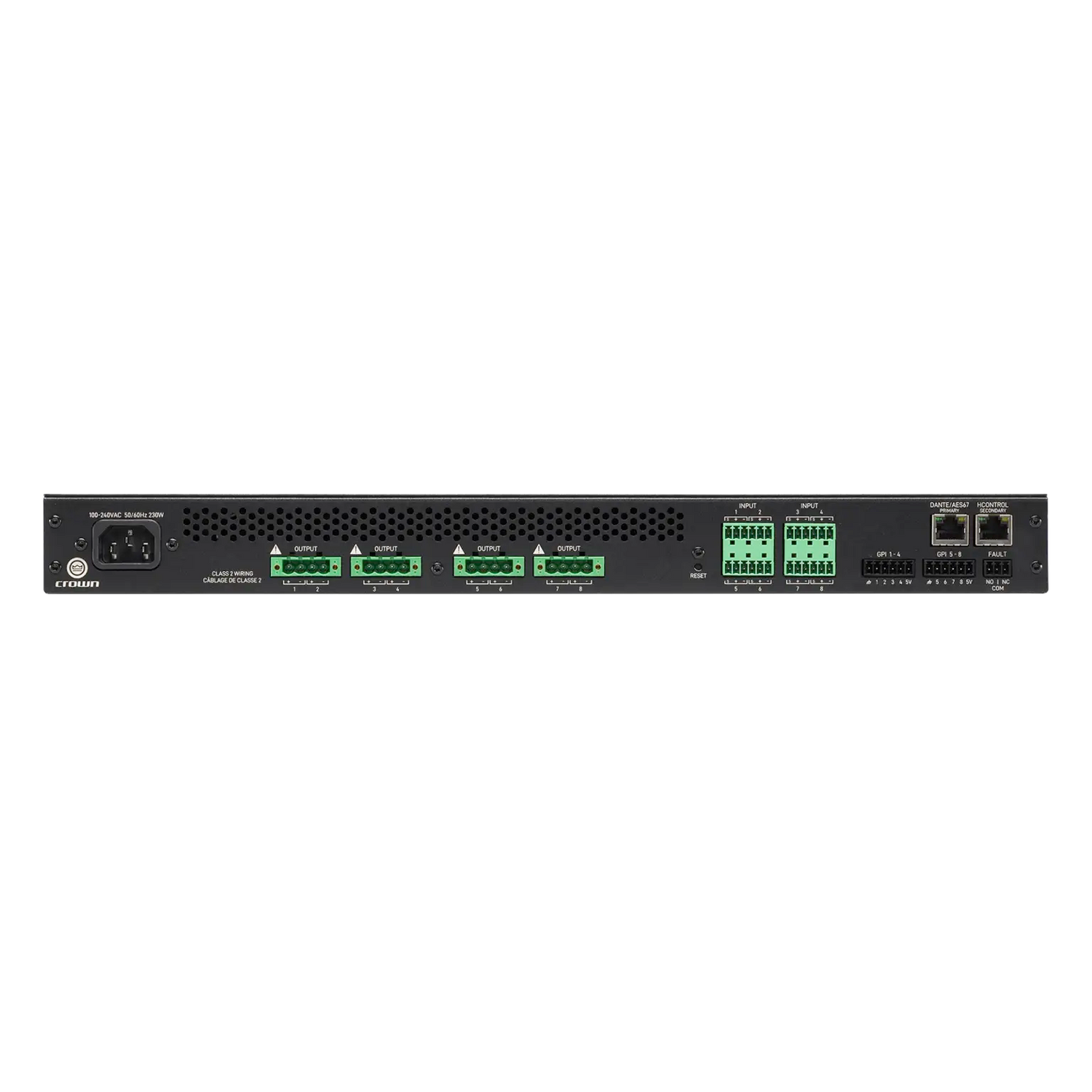 Crown CTD-8125 – 8-Channel 125W Dante Installed Amplifier - rear
