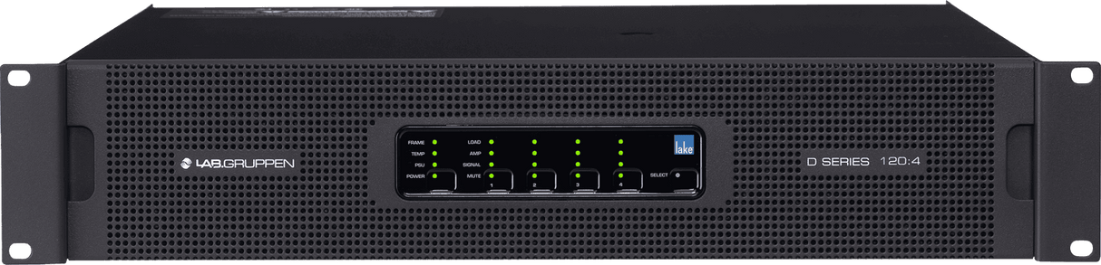 Lab Gruppen D SERIES LAKE D 120:4L 12,000W Amplifier with 4 Flexible Output-Channels, Lake Digital Signal Processing and Digital Audio Networking for Installation Applications Creation Networks