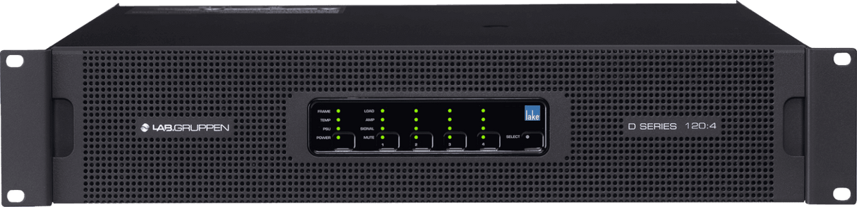 Lab Gruppen D SERIES LAKE D 120:4L 12,000W Amplifier with 4 Flexible Output-Channels, Lake Digital Signal Processing and Digital Audio Networking for Installation Applications Creation Networks