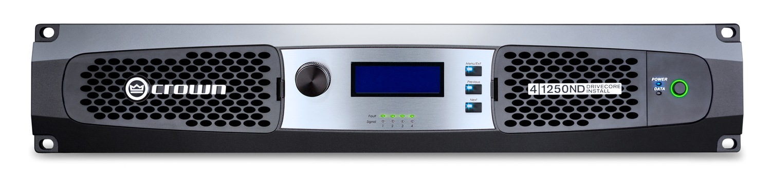 Crown DCI4X1250ND 4X1250W Power Amp w/AVB, DriveCore Network Display Series Audio Amplifiers Crown
