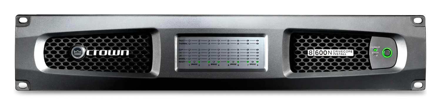 Crown DCI8X600N – 8-Channel 600W Network DriveCore Install Amplifier - front