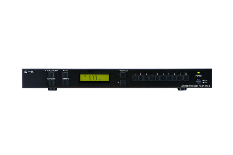 TOA Electronics AM/FM Tuner with Digital Display (1 RU, Black) - DT-940 CU