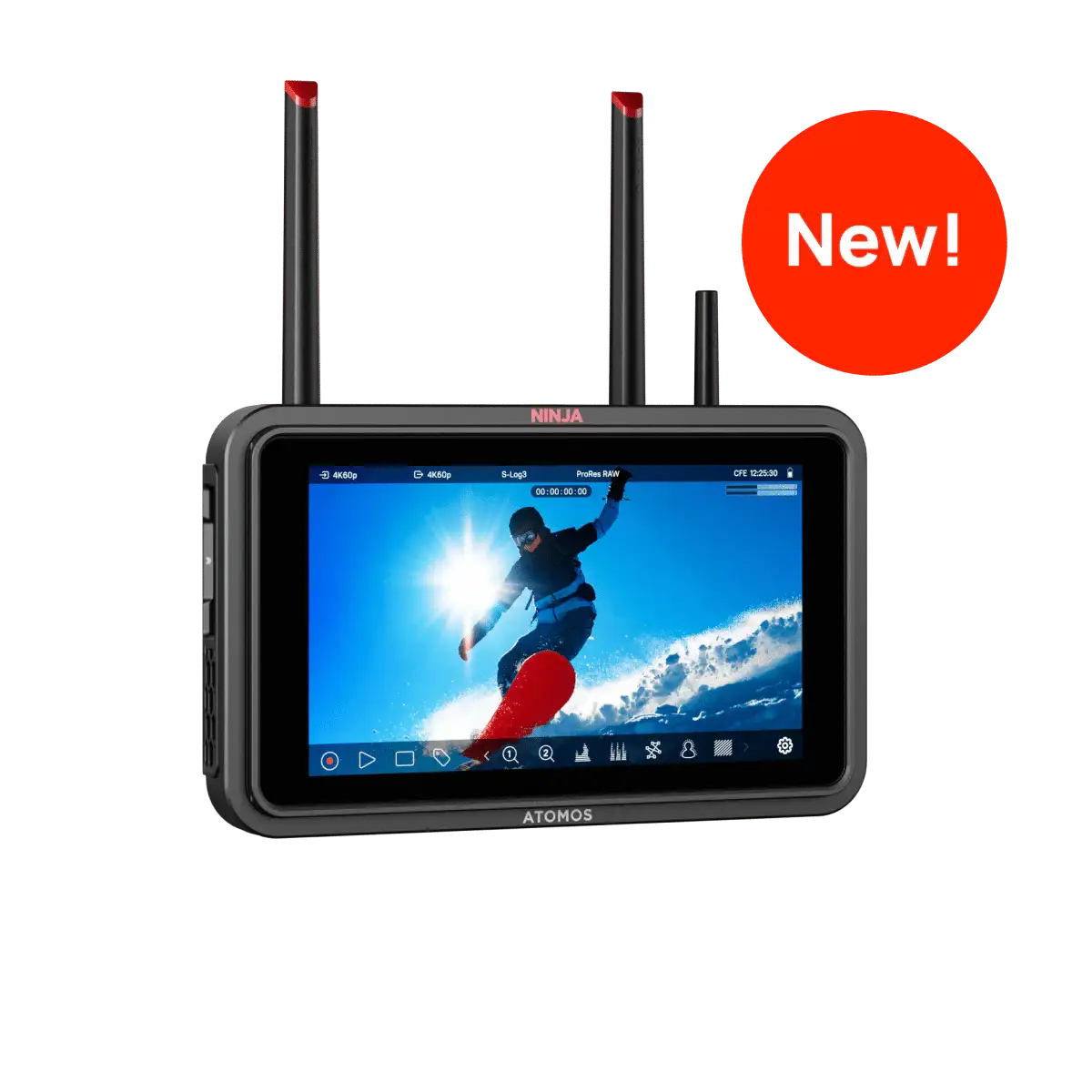 Atomos ATOMNJTX01 Ninja TX 5.2" Full HD Touchscreen Wi-Fi HDR On-Camera Monitor/Recorder, Supports 12G-SDI/4K HDMI