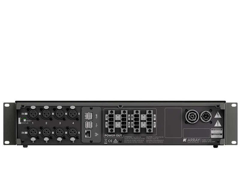 K-Array Kommander KA208 Class D, 2U-rack amplifier with DSP and remote control (8x2500W @ 4 Ω)