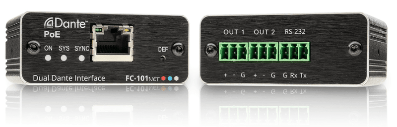 Kramer FC-101NET 2–Channel Dante Decoder & PoE Acceptor