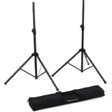QSC CP12 Powered Speaker Pair with Stands and Cables - Bundle