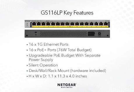 Netgear GS116LP-100NAS Networking Netgear