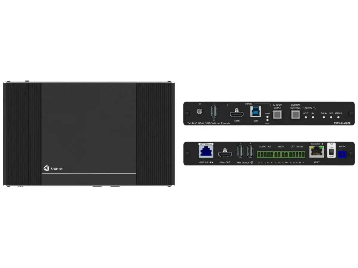 Kramer EXT3-21-XR-TR 2x1 4K60 HDMI/USB Switcher Extender over HDBaseT 3.0