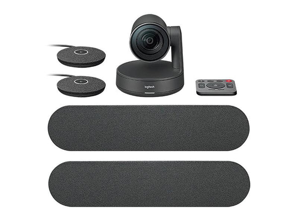 Logitech Rally Plus UHD 4K conference Solution including two speakers and two mic pods for Large Rooms (Graphite Mic Pods)- 960-001225