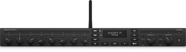 Lab Gruppen CPA2402 2 x 240 Watt Commercial Mixer Amplifier with 8 Inputs, Bluetooth Streaming, USB Media Player - Creation Networks
