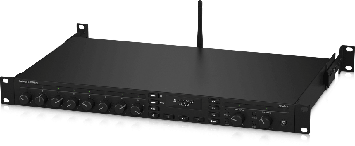Lab Gruppen CPA2402 2 x 240 Watt Commercial Mixer Amplifier with 8 Inputs, Bluetooth Streaming, USB Media Player - Creation Networks