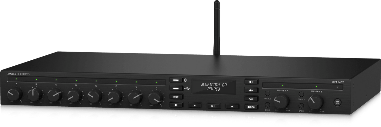 Lab Gruppen CPA2402 2 x 240 Watt Commercial Mixer Amplifier with 8 Inputs, Bluetooth Streaming, USB Media Player - Creation Networks