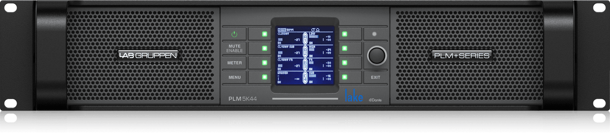 Lab Gruppen PLM 5K44 5000W 4-Channel Amplifier with Lake DSP and Network (speakON + Binding Post) - PLM 5K44