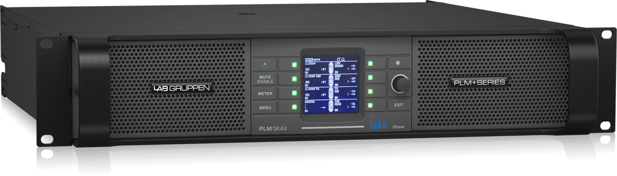 Lab Gruppen PLM 5K44 5000W 4-Channel Amplifier with Lake DSP and Network (speakON + Binding Post) - PLM 5K44