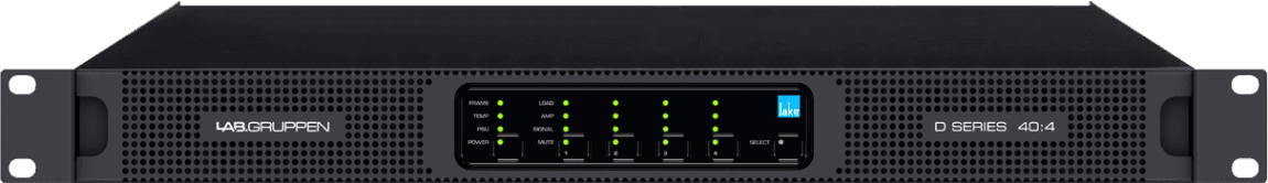 Lab Gruppen D SERIES LAKE D D 40:4L 4000W Amplifier with 4 Flexible Output-Channels, Lake Digital Signal Processing and Digital Audio Networking for Installation Applications Creation Networks