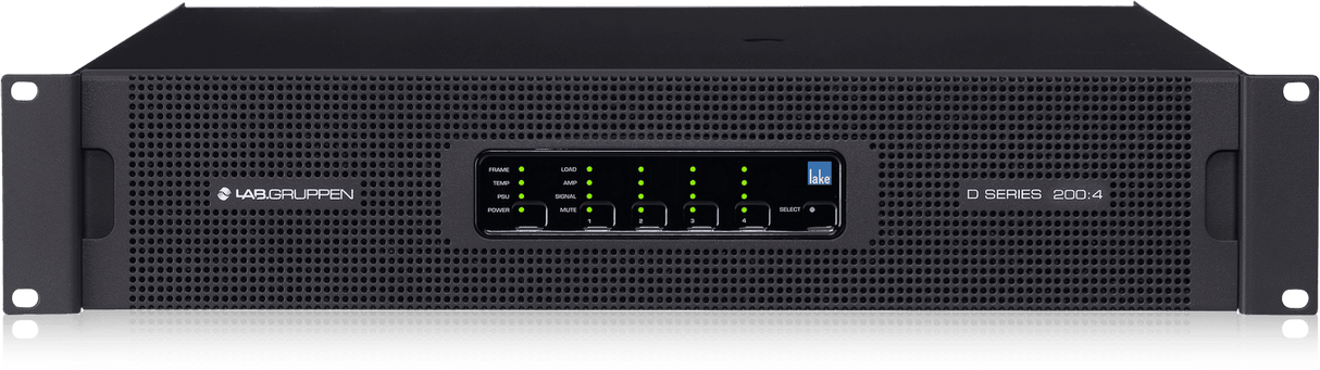 Lab Gruppen D SERIES LAKE D 200:4L 20,000W Amplifier with 4 Flexible Output-Channels, Lake Digital Signal Processing and Digital Audio Networking for Installation Applications Creation Networks