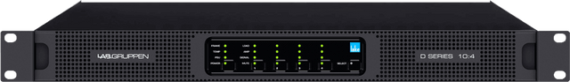 Lab Gruppen D SERIES D 10:4L 1000W Amplifier with 4 Flexible Output-Channels, Lake Digital Signal Processing and Digital Audio Networking for Installation Applications Creation Networks