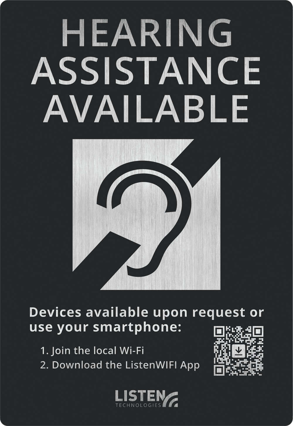 Listen Technologies LW-307 ListenWIFI Hearing Assistance Signage