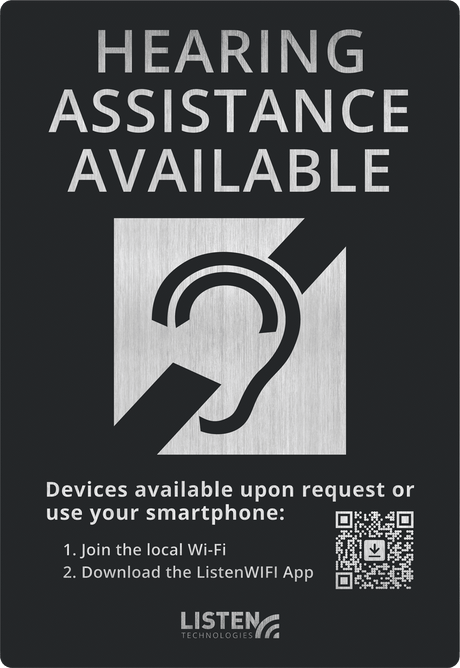 Listen Technologies LW-307 – ListenWIFI Hearing Assistance Signage Accessories Listen Technologies