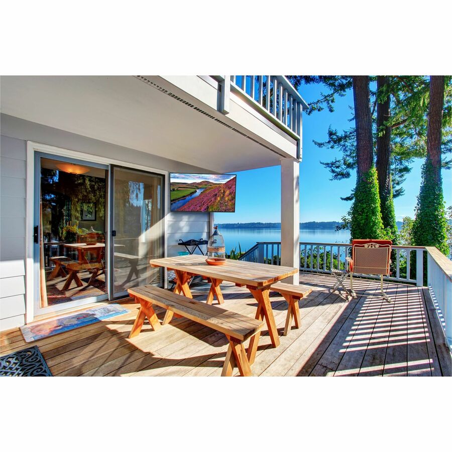 Peerless-AV OWMAM Outdoor Articulating Wall Mount installed with 42-75in outdoor TV