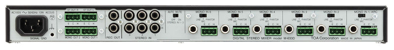 TOA Electronics Digital Stereo Mixer - M-633D CU
