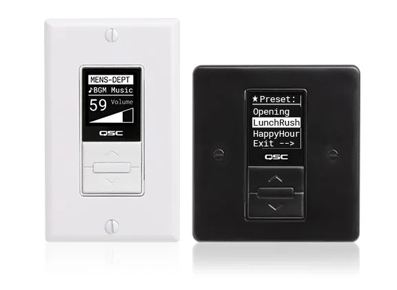 QSC MP-MFC Decora-Style Wall Controller for MP-M Series Mixers, Black