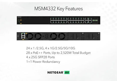 Netgear MSM4332-100NES
M4350-24M4X4V MANAGED SWITCH - Creation Networks