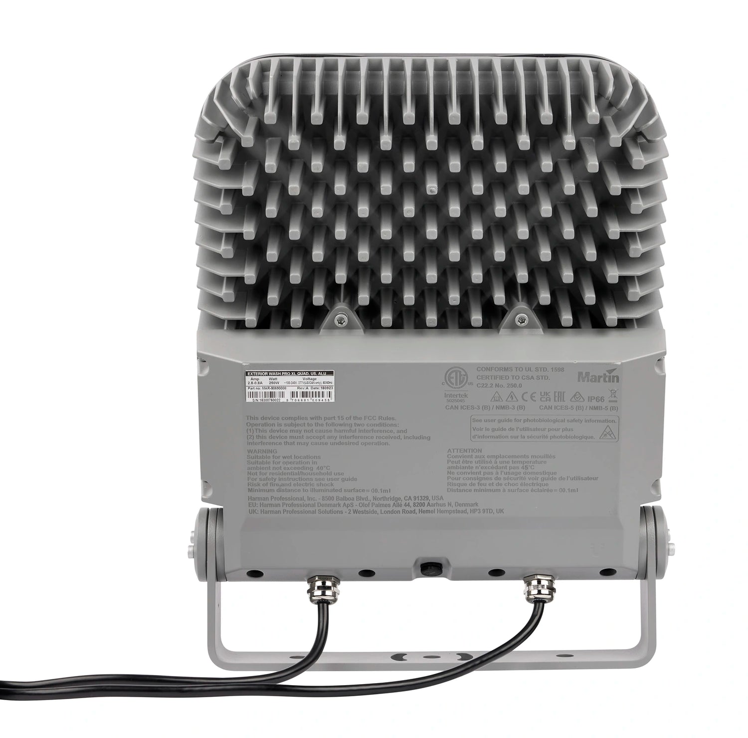Martin Exterior Wash Pro XL QUAD – US Grey Extra-Large LED Wash Fixture LED Wash Fixtures Martin