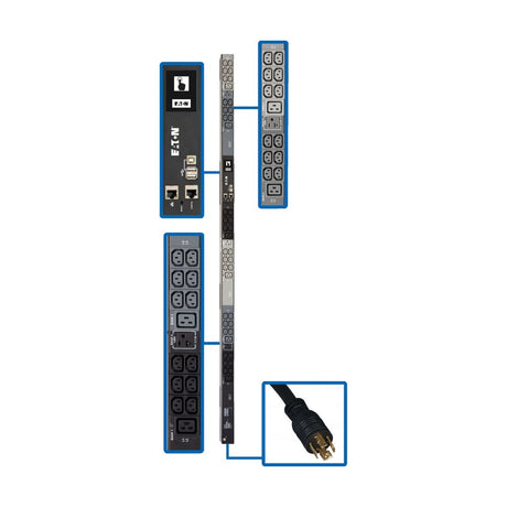 Eaton PDU3EVN6L2120 – 5.8kW 3-Phase Monitored Rack PDU Rack PDUs Eaton