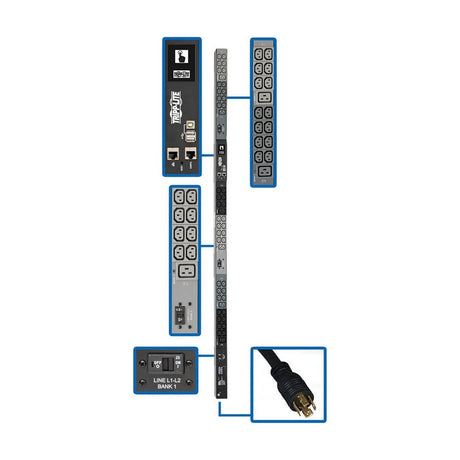 Eaton PDU3EVN6L2130B – 10kW 3-Phase Metered Rack PDU Rack PDUs Eaton