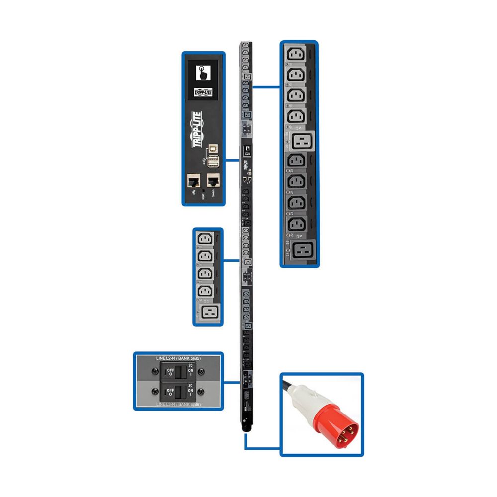 Eaton PDU3XEVSR6G63B – 3-Phase Switched ePDU G3 PDU Rack PDUs Eaton