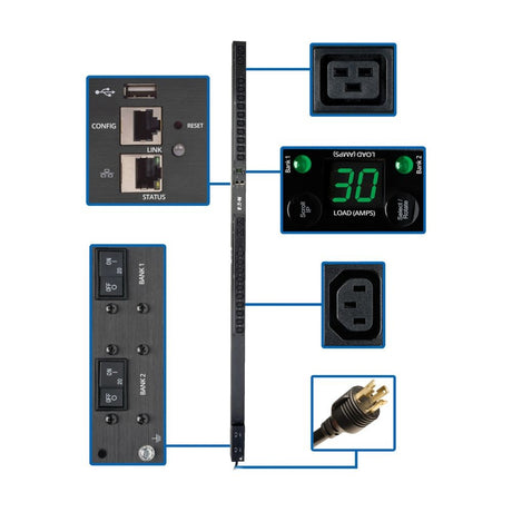 Eaton PDUMNV30HVLX – 5.5kW Metered PDU with LX Interface Rack PDUs Eaton