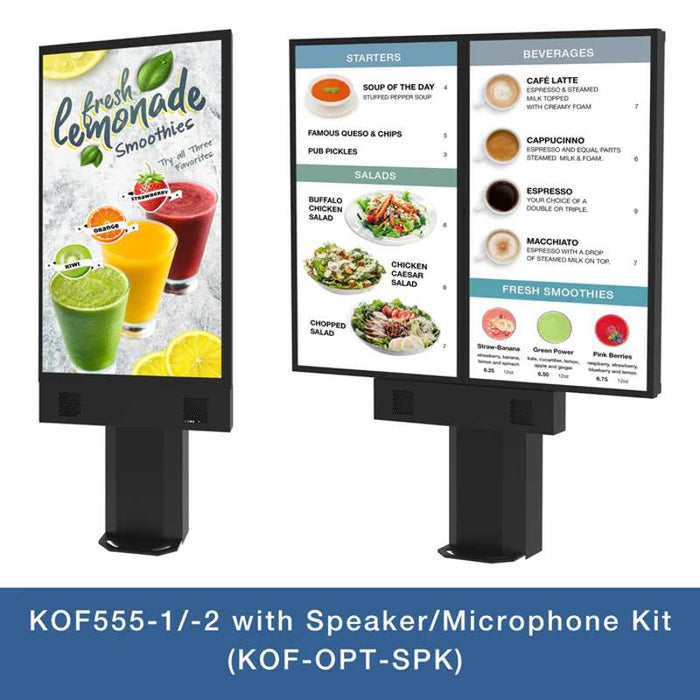 Peerless-AV KOF555-1 outdoor digital menu board angled view