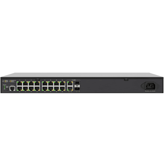 Luxul SW-505-16P-R 16 PoE+ | 2 Combo RJ45/SFP Ports - 1Gb L2/L3 Managed Switch, US Power Cord