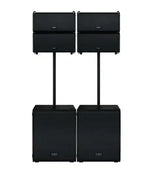 QSC LA108 1,300W 8-inch Active Line Array Speaker Dual and LS118 4000W 18 inch Subwoofer Pole Mount System