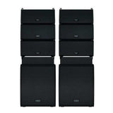 QSC LA108 1,300W 8-inch Active Line Array Speaker Triple and LS118 4000W 18 inch Subwoofer Ground Stack System