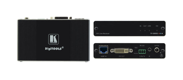 Kramer TP-580RD 4K60 4:2:0 DVI HDCP 2.2 Receiver with RS–232 & IR over Long–Reach HDBaseT