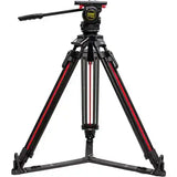 Teris TS-H12CF-Q 100mm Flat Base Fluid Head & 2-Stage Carbon Fiber Tripod System