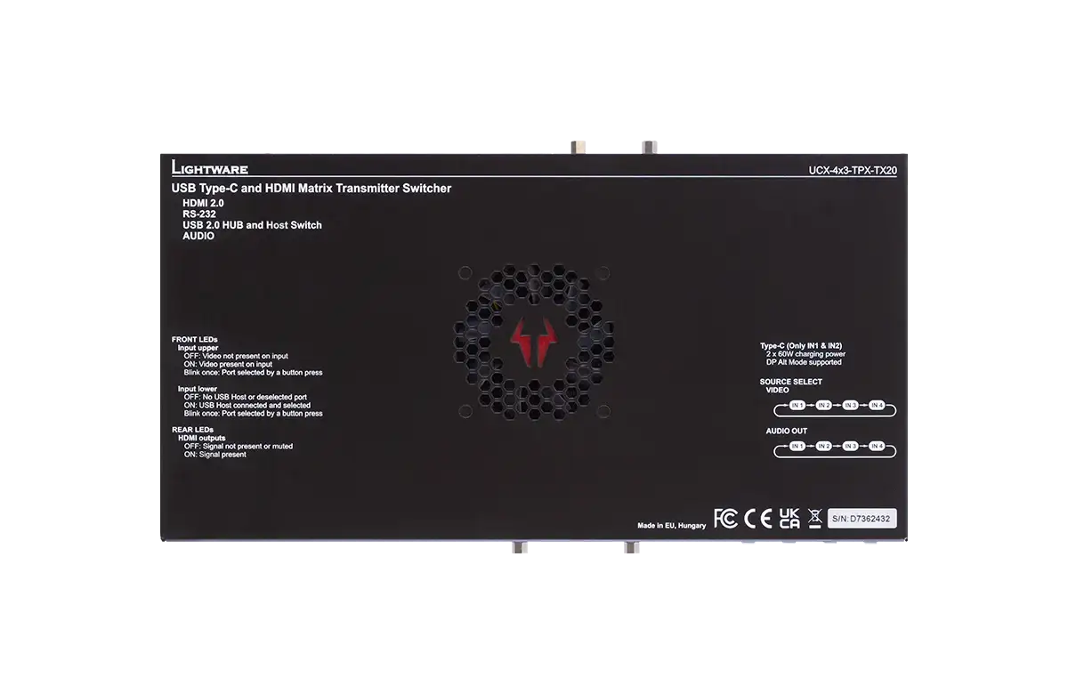 Lightware UCX-4x3-TPX-TX20 USB Type-C and HDMI Matrix Switcher Transmitter - 91310091