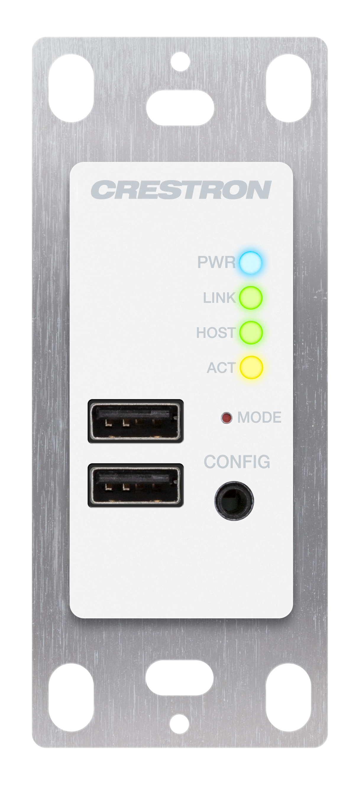 Crestron USB-EXT-2-REMOTE-1G-W – USB over Category Cable Extender Wall Plate, Remote, White Crestron