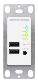 Crestron USB-EXT-2-REMOTE-1G-W – USB over Category Cable Extender Wall Plate, Remote, White Crestron