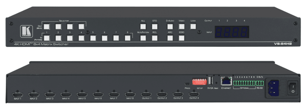 Kramer VS-84H2 8x4 4K HDR HDCP 2.2 Matrix Switcher with Digital Audio Routing