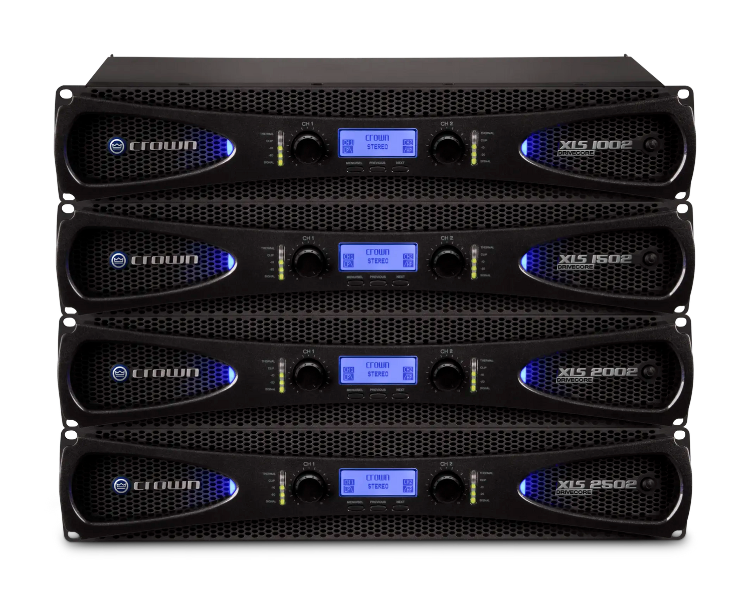 Crown XLS 2502 – 2-Channel 775W DriveCore Power Amplifier - stack