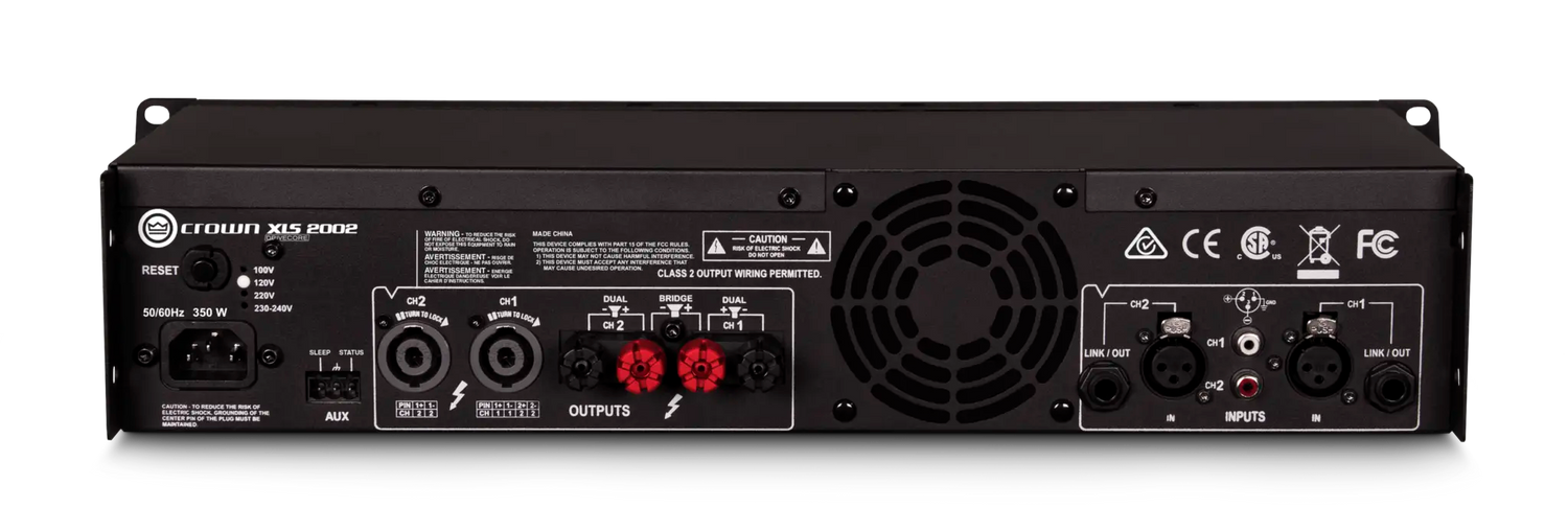 Crown XLS 2002 – 2-Channel 650W DriveCore Power Amplifier - rear