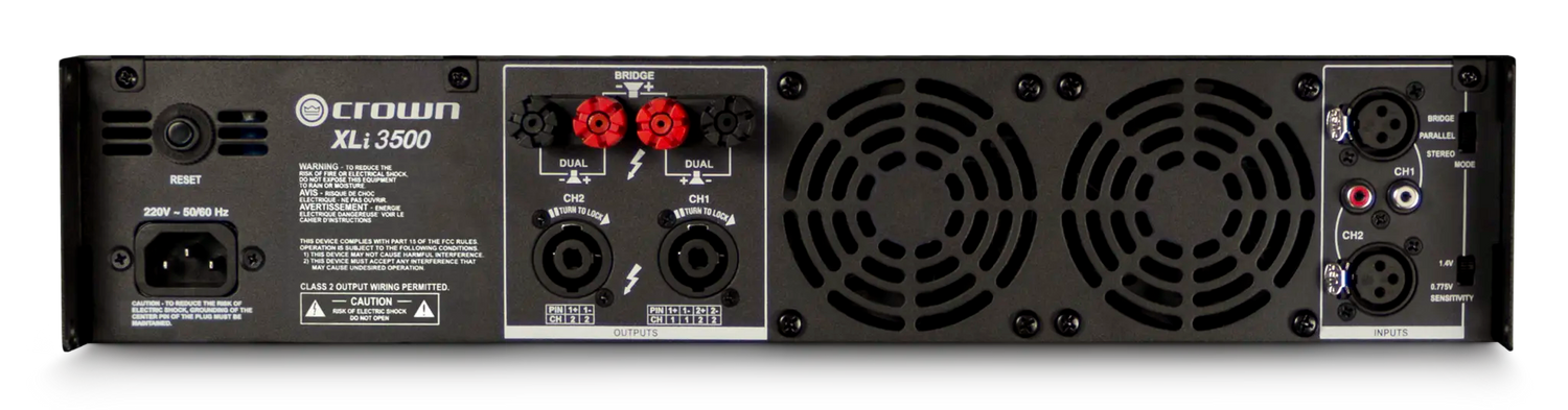Crown XLi 3500 – 2-Channel 1350W Power Amplifier - rear