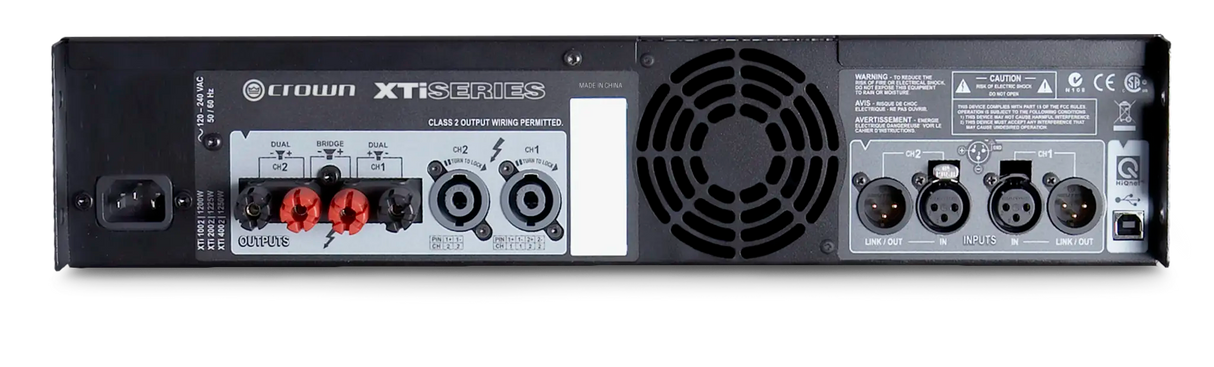 Crown XTi 4002 – 2-Channel 1200W Power Amplifier with DSP - rear