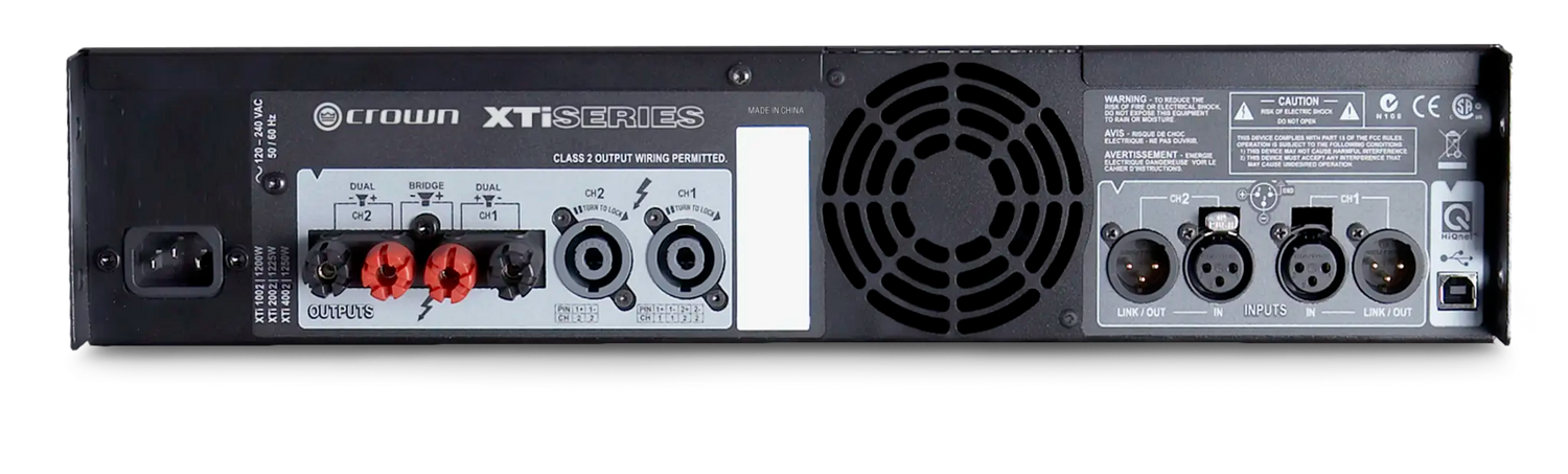 Crown XTi 2002 – 2-Channel 800W Power Amplifier with DSP - rear